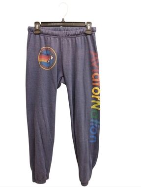 Aviator Nation Navy Sweatpants with Rainbow Logo Size Medium
